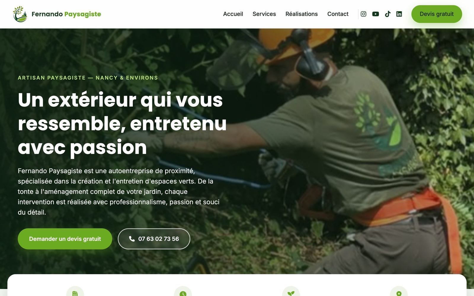 Page d'accueil du site fernando-paysagiste.fr